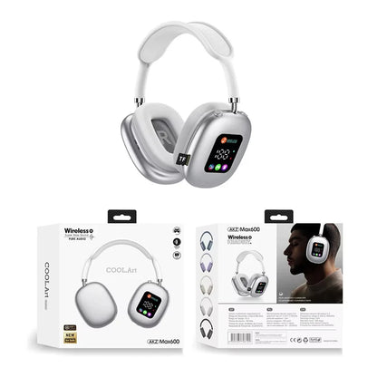 Wireless Bluetooth Headset with RGB Digital Display, Card Reader, Long Battery Life, HiFi Sound & Noise Reduction Earphones