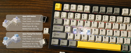 Ajazz AK820 Pro 75% Gasket-mounted Bluetooth 5.1/2.4G Wireless/Wired Mechanical Keyboard with TFT Screen for Mac/Win