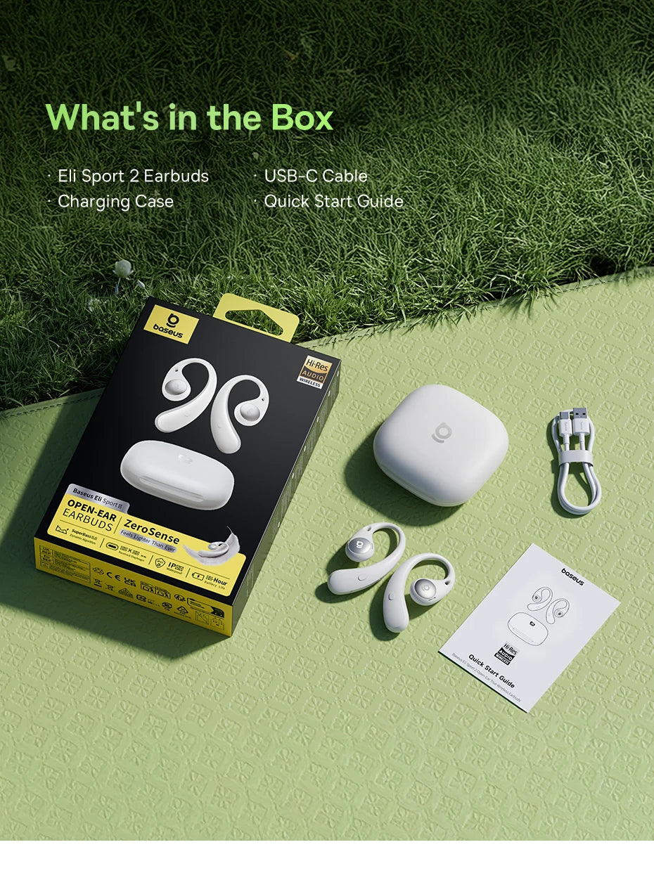 Baseus Eli Sport 2 Open-Ear Wireless Earphones Bluetooth 6.0 OWS Headphones Hi-Res with LDAC OWS Earphones Earhook Sport Earbuds