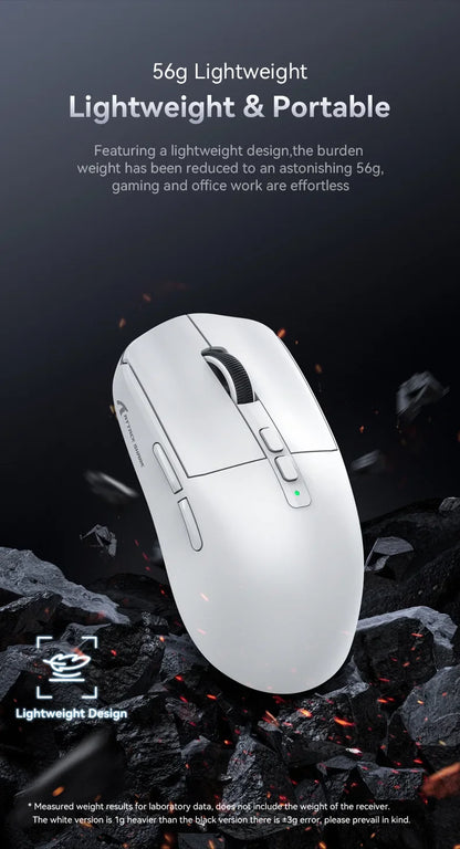 Attack Shark X6 Wireless Ergonomic Gaming Mouse, Tri-Mode Bluetooth, 2.4G & Wired Gaming Mouse, 26000 DPI Rechargeable RGB Gaming Mouse
