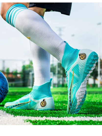 TaoBo grande taille 46 chaussettes à Tube haut chaussures de Football enfant femmes taille 33 34 baskets de Football crampons formation Sport chaussures de gazon à pointes