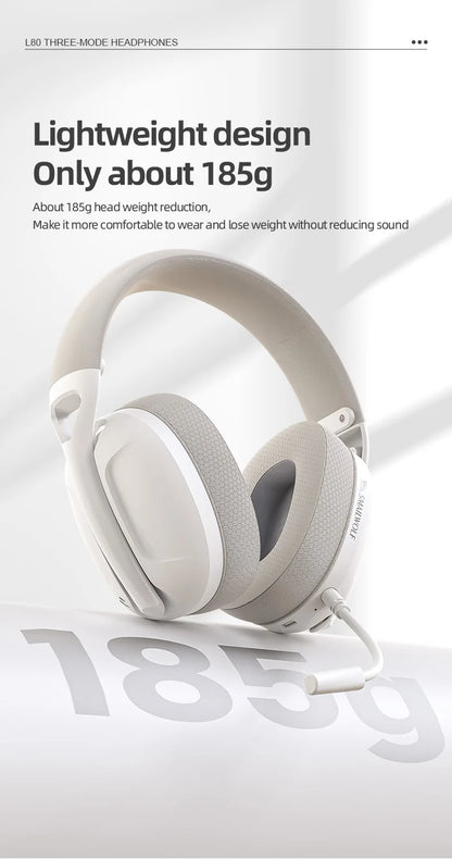 SMAILWOLF L80 Wireless Gaming Headset Bluetooth 5.0 & 2.4GHz Triple-Mode Gaming Headphones with Microphone for PC, Laptop, PS5 & Mobile