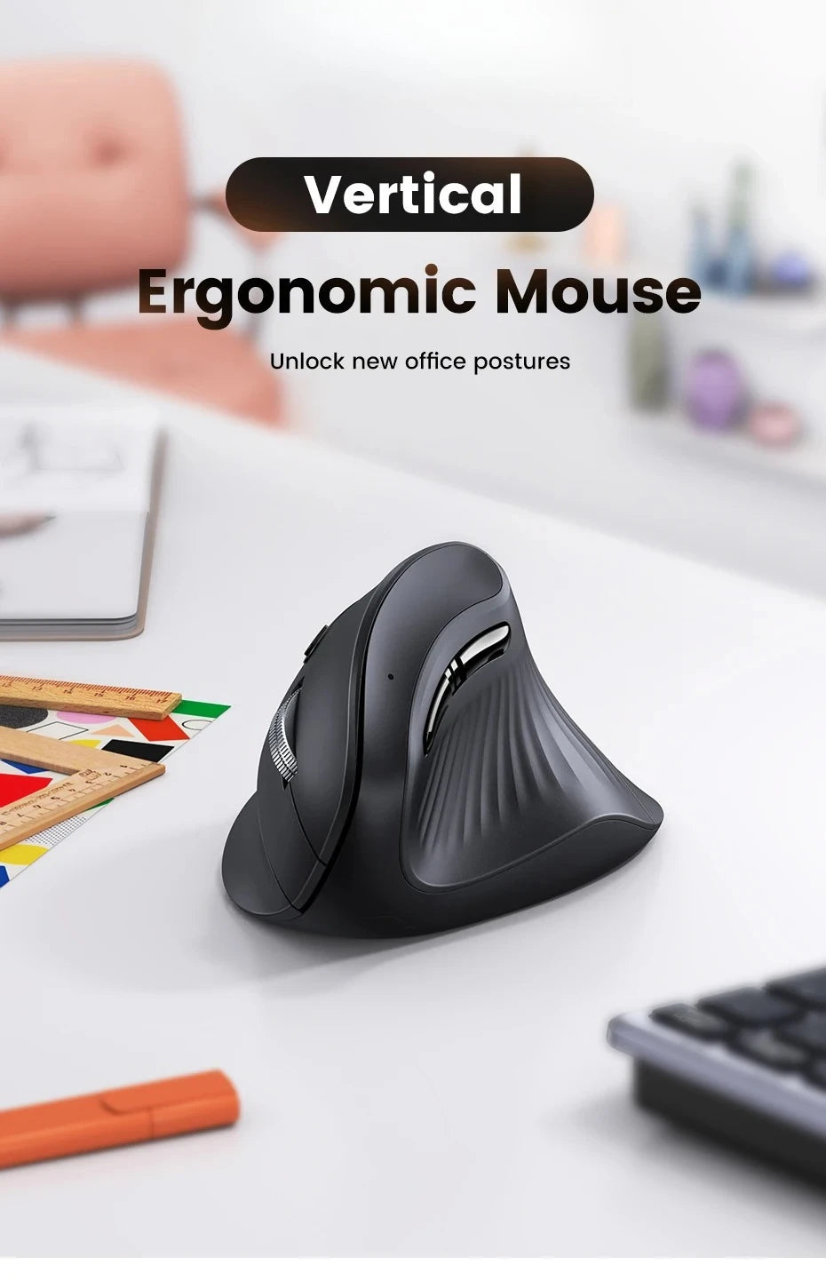 Draadloze muis Bluetooth 5.0 2.4G ergonomisch 4000DPI 6 stille knoppen voor MacBook, tablet, laptops, computer en pc