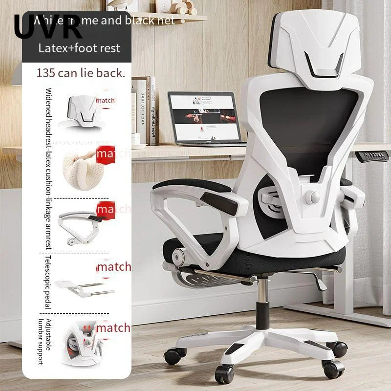 UVR Ergonomic Gaming Chair with Reclining Backrest, Breathable Mesh Office Chair, Adjustable Height Swivel Computer Chair for Work & Gaming