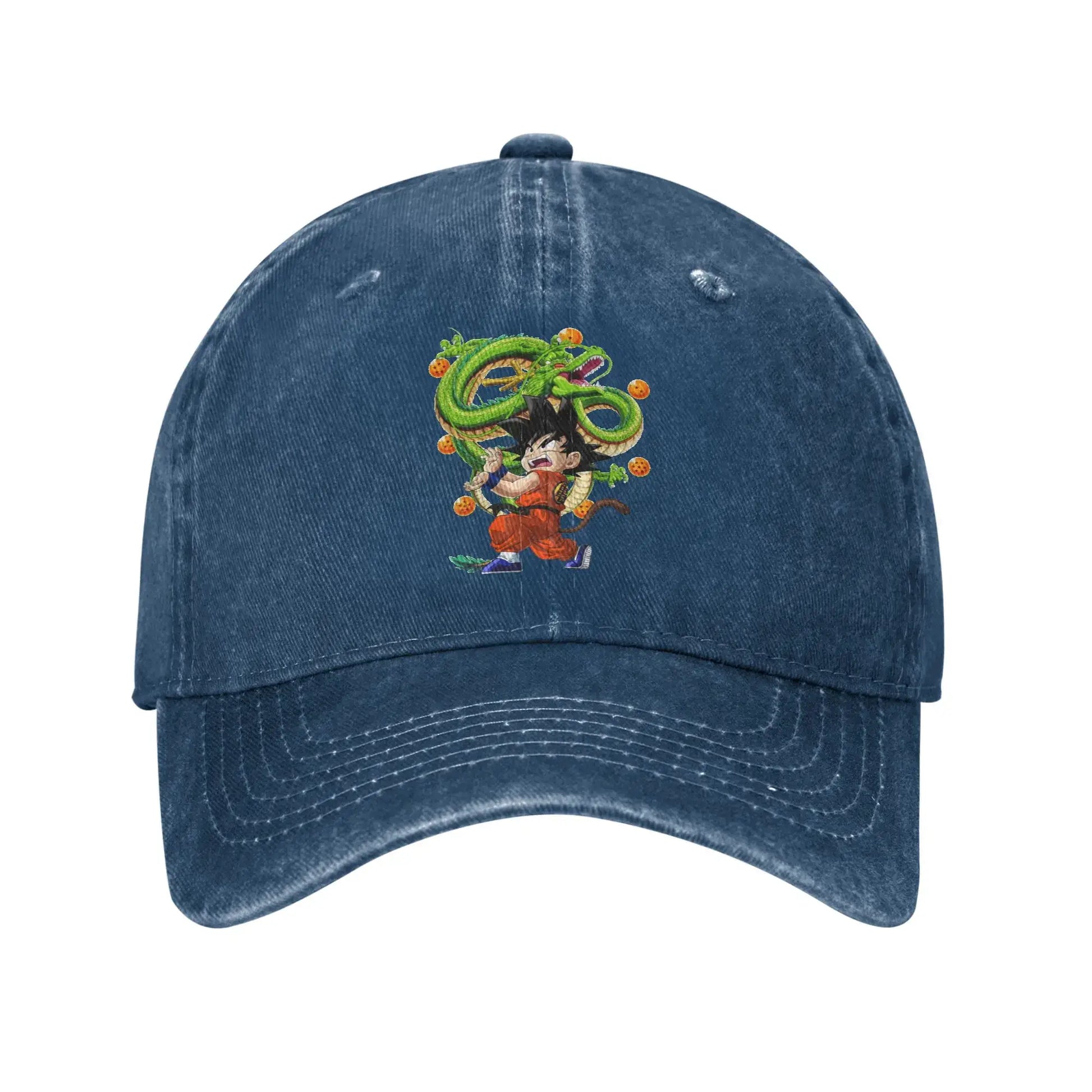 Produit gaming premium Fraquane, équipement gamer. Retro Kamehameha Kid Goku Anime Baseball Caps Unisex Distressed Cotton Headwear Dragon Ball Outdoor Workouts Gift Hats Cap