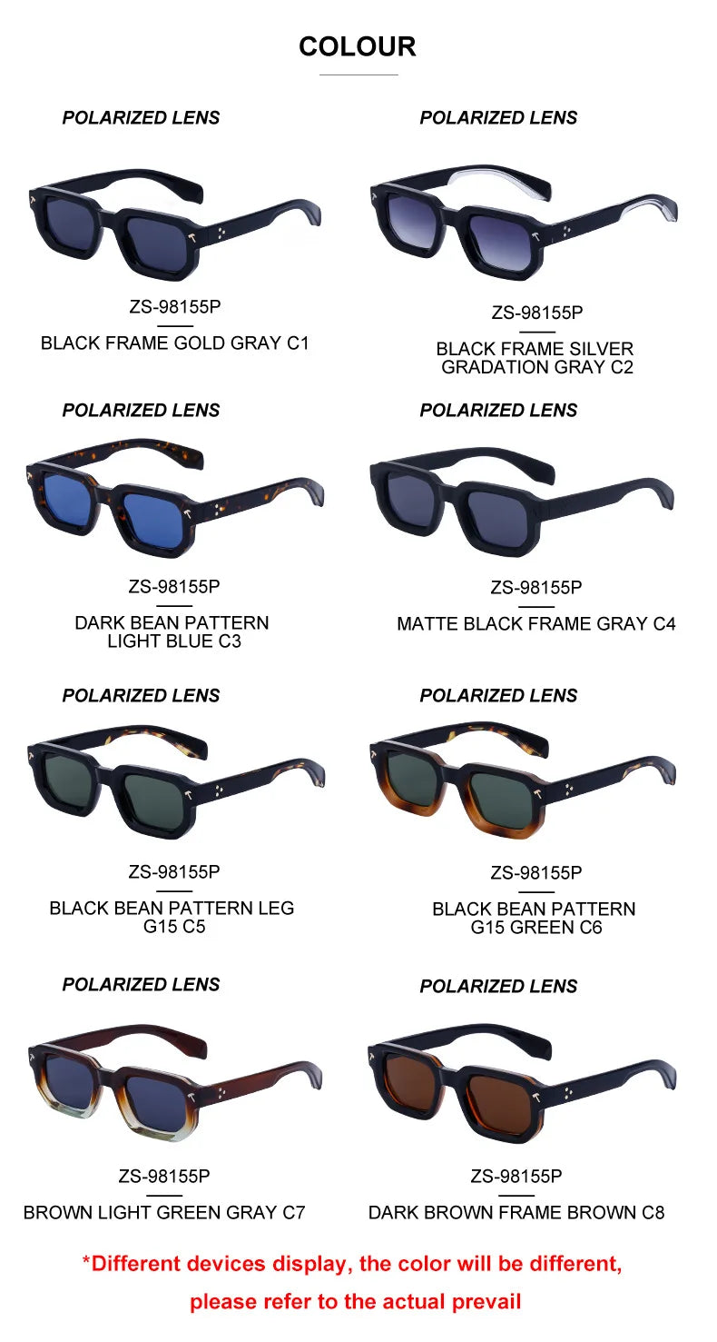 Polarized Square Sunglasses Men 2026 Luxury Brand Designer New Fashion Rectangle Sun Glasses For Women Driving Shades Eyewear