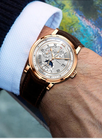 BORMAN BM3868  New 40mm  Luxury Men Automatic Mechanical Men's Watches Sapphire Multi-function Waterproof Moon Phase Clocks