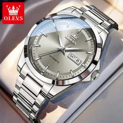 OLEVS Watches Man 7090 Luxury Original Automatic Mechanical Watch Waterproof Large Dial Week Date Watches For Man Gifts New