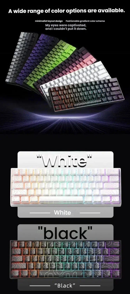 K61 USB Mini Mechanical Gaming Wired Keyboard Hot-Swappable Mechanical Keyboard Detachable Cable
