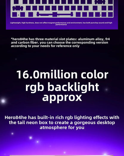 AULA HERO 84 HE Wired Mechanical Keyboard Music Rhythm RGB Gaming Keyboard 8K Return Magnetic Switch High Performance Keyboard
