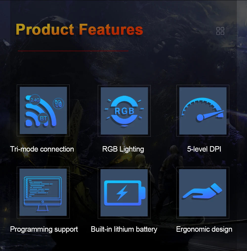 REDRAGON DEICIDE M816 PRO RGB USB Bluetooth-tuki 2.4G Langaton pelihiiri 26000 DPI 6 painiketta pelaajalle Langalliset hiiret tietokoneelle