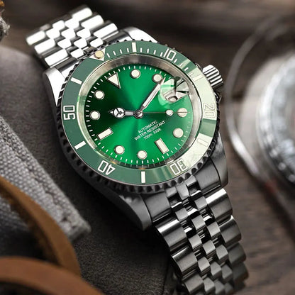 200m Waterproof Miyota8215 Automatic Men Watch Diver Watches 40mm Mechanical Movement Luminous Jubilee Strap Glide Lock Buckle