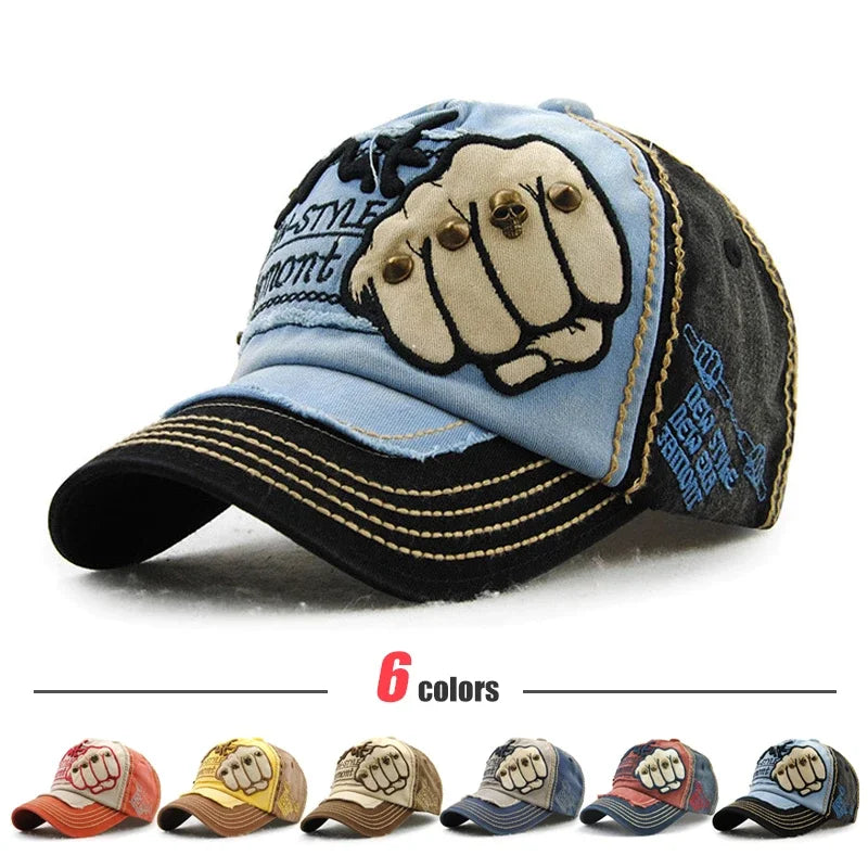 Gorra de béisbol de moda, deportiva, para actividades al aire libre, informal, gorra para el sol, gorras de hip hop, talla única, ajustable, unisex, con remache y parche de puño