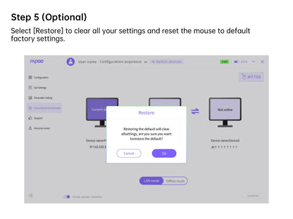 Rapoo MT760 Rechargeable Multi-Device Bluetooth Wireless Mouse, 4000 DPI Ergonomic Wireless Mouse with Tri-Mode Connection for Up to 4 Devices