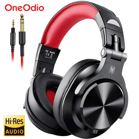 Auriculares OneOdio A71 con cable Over Ear HiFi Studio DJ con micrófono – Auriculares gaming de monitorización profesional con graves profundos