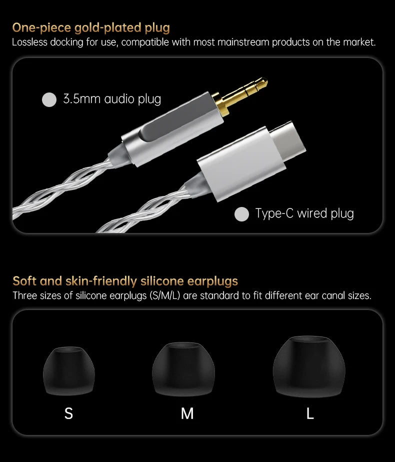 CCA Phoenix Wired Earphones Dynamic Drive LCP Diaphragm Music Headphone With Detachable Cable Noise Reduction Gaming Earphones