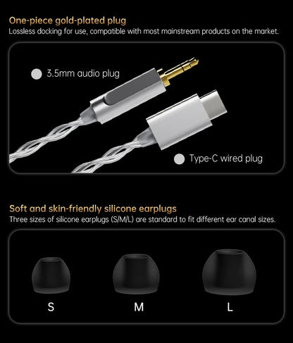 CCA Phoenix Wired Earphones Dynamic Drive LCP Diaphragm Music Headphone With Detachable Cable Noise Reduction Gaming Earphones
