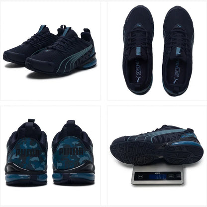 Chaussures de course Puma 311972-01 Navy Mesh Air Cushion pour hommes, baskets athlétiques respirantes absorbant les chocs pour l'entraînement quotidien au jogging