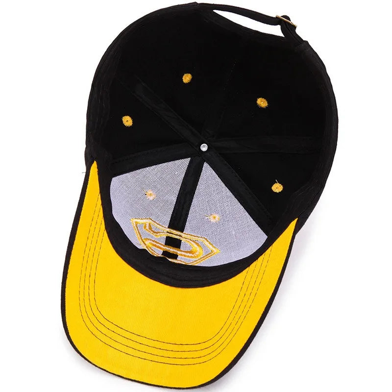 Street superhero embroidered duckbill cap with adjustable sun visor accessories, fashionable hip-hop fashion baseball cap