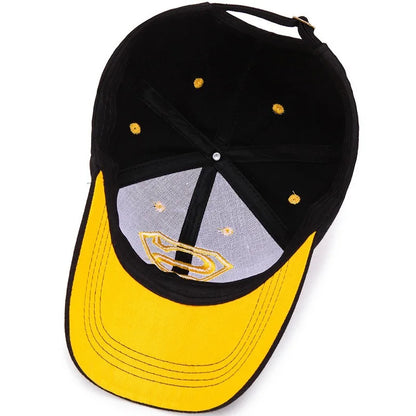 Street superhero embroidered duckbill cap with adjustable sun visor accessories, fashionable hip-hop fashion baseball cap
