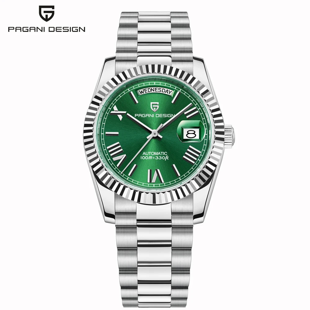 PAGANI DESIGN Luxury Men Watch Sapphire mirror Luminous Stainless Steel Watch Week Date Mechanical Waterproof ST16 Man watch