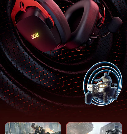 Acer 2.4GHz Wireless Gaming Headsets 7.1 Surround Sound Bluetooth Gaming Headset with Mic for PS5, PS4, PC, Switch Stereo Sound