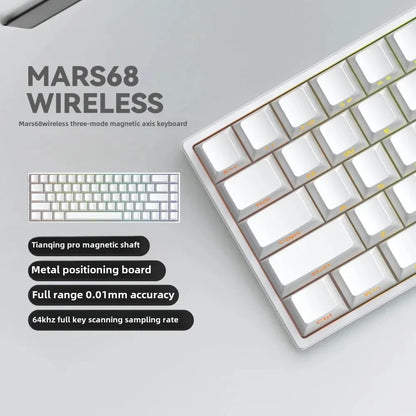 Mars 68 PRO magnetic axis mechanical keyboard gaming keyboard 0 dead zone plug and unplug RGB light wired wireless selectable