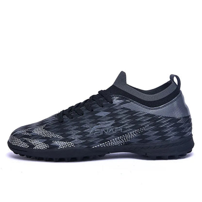 Ghete de fotbal pentru bărbați, de înaltă calitate, crampoane pentru meci, model popular pentru interior și exterior, teren cu iarbă, futsal, ghete high-top antiderapante