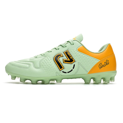Low-top, studded soccer shoes, unisex, TF and FG, slip-resistant and wear-resistant, available in 4 colors to choose from.