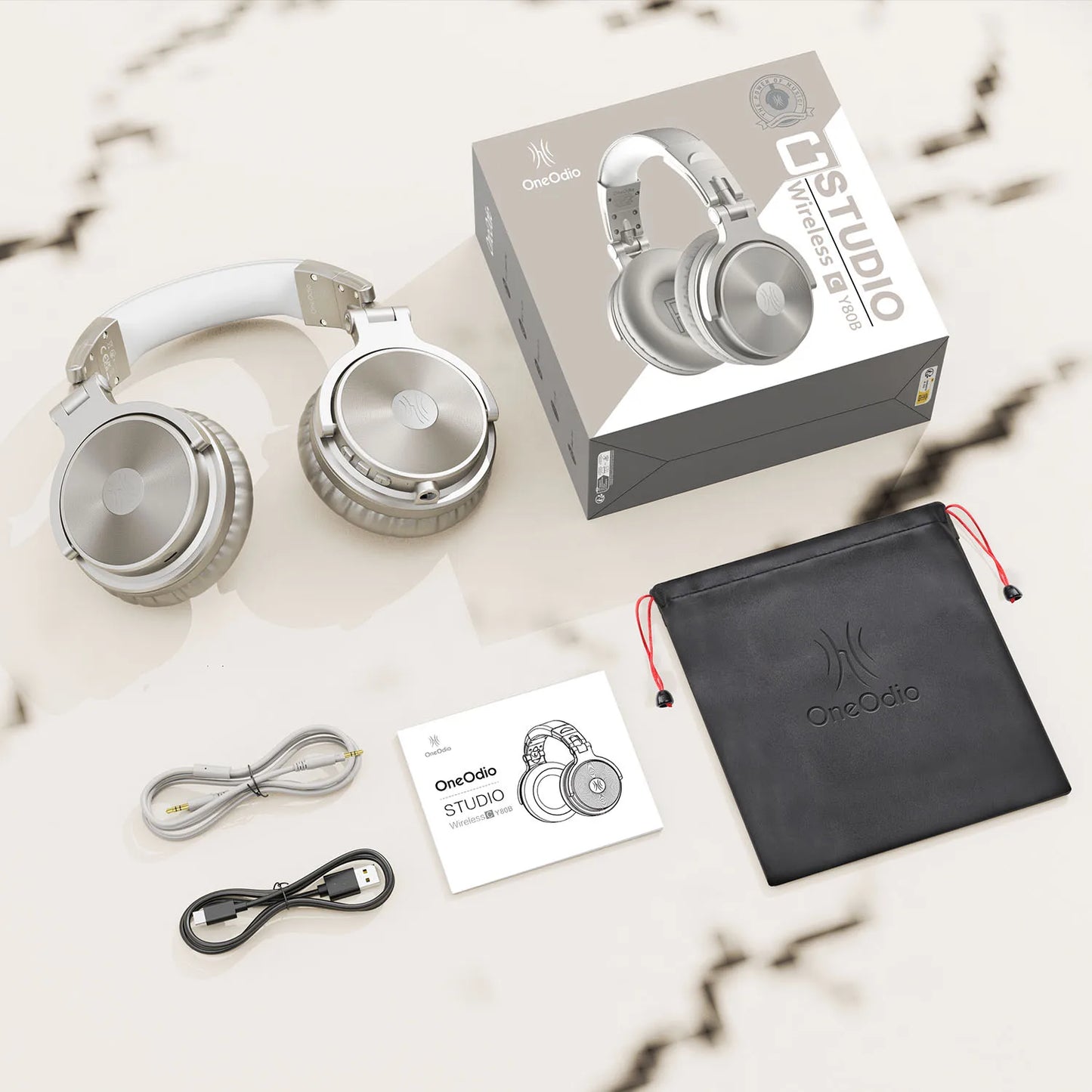 OneOdio Pro-M Wireless Gaming Headphones Bluetooth 5.2 HiFi Stereo Headset 110H Playtime with Mic, Deep Bass Foldable Over-Ear Headphones