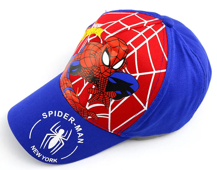 Figurka z anime Marvela Spider-Man – czapka z daszkiem z motywem kreskówkowym, bawełna i poliester, czapka z daszkiem dla chłopców i dziewcząt, akcesoria do nakryć głowy, prezent urodzinowy dla dzieci