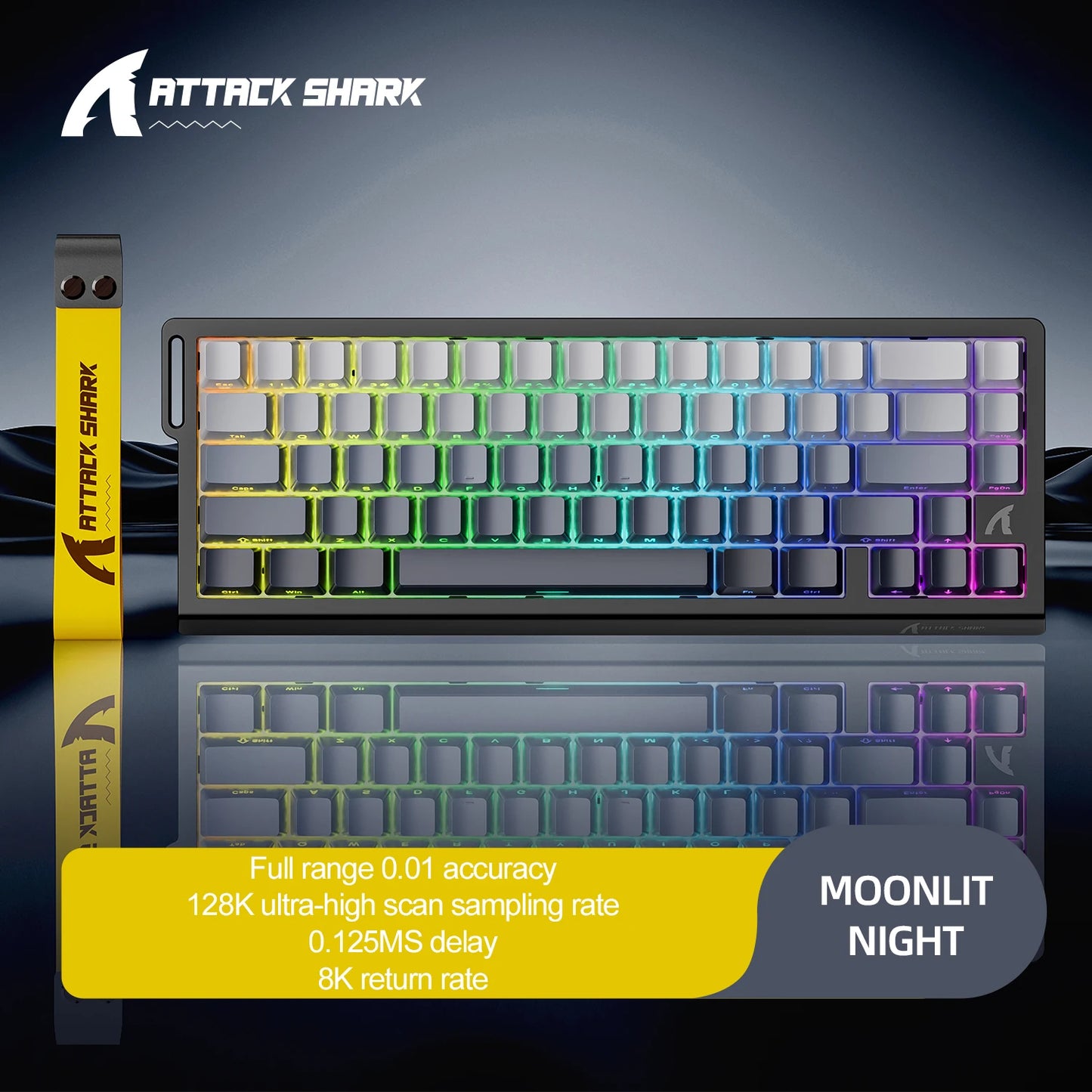 ATTACK SHARK X68HE Magnetic Mechanical Keyboard, 8000Hz Rapid Trigger Gaming Keyboard with Hall Effect Magnetic Switches, SOCD, 0.01mm RT, Wired RGB Keyboard