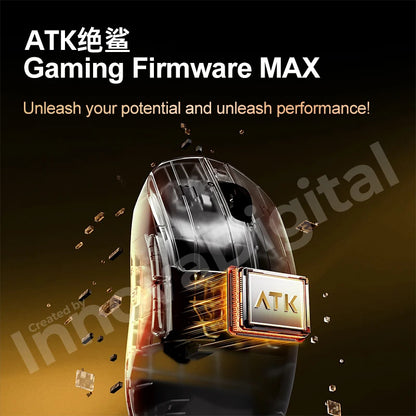 ATK Dragonfly A9 Ultimate vezeték nélküli gaming egér A9 Air PAW3950, ultrakönnyű ergonomikus e-sport gamer FPS egér CSGO-hoz A9 Ultra
