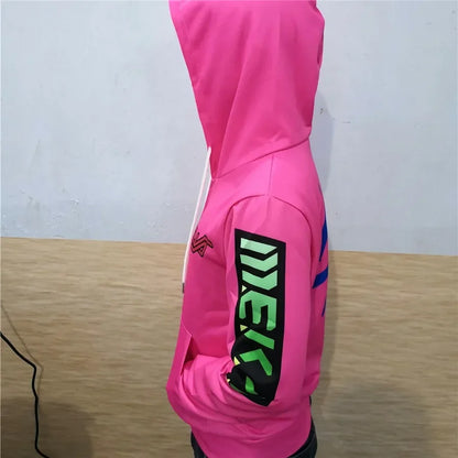 Sweatshirt com Capuz de Anime e Gaming com Impressão 3D Overwatches DVA DJ, Fato de Cosplay, Casaco com Capuz para Mulher, Homem e Casal, Top de Vestuário