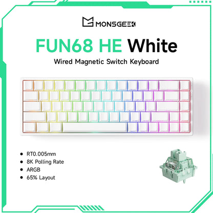 Akko MonsGeek FUN68 FUN60 PRO&MAX HE Magnetische Tastatur 60% 65% Gaming-Tastaturen Rapid Trigger 8K Custom Keyboard Gamer Esports