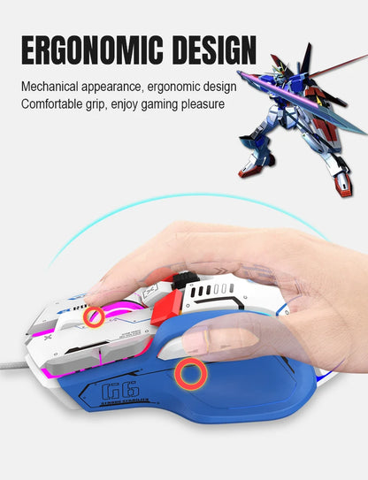 HXSJ Programmable Gaming Mouse Wired 12800 DPI RGB Gaming Mouse with 12 Programmable Buttons, Ergonomic Wired Gaming Mouse for PC, Laptop & Windows