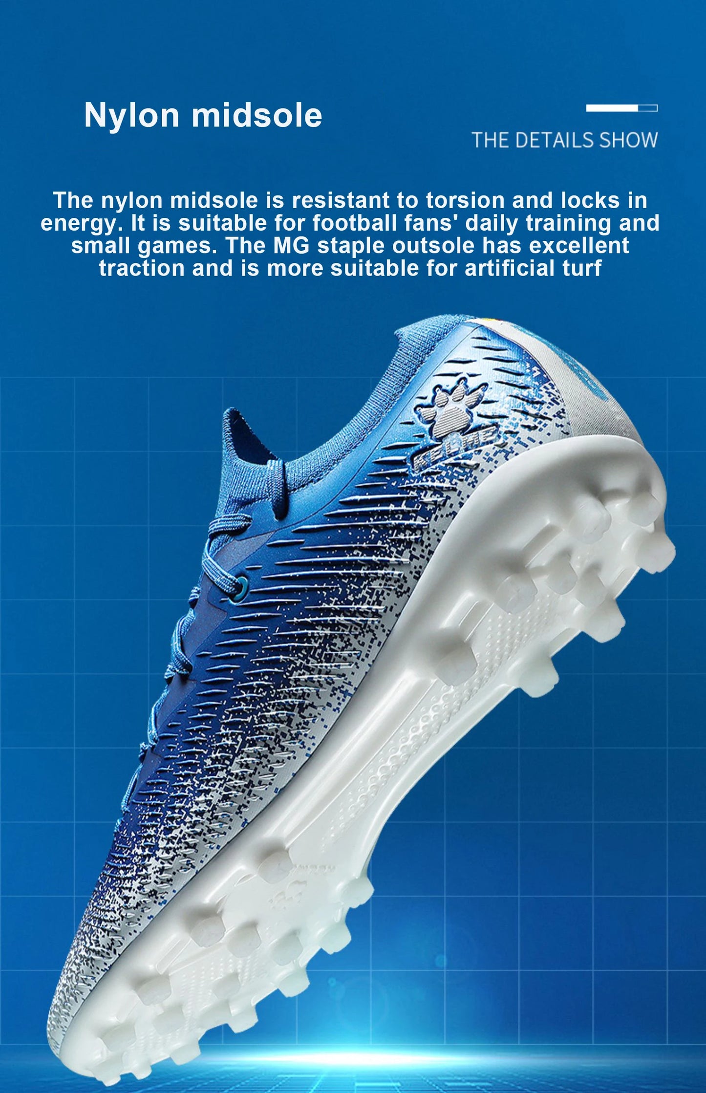 KELME Football Shoes Men's MG Adult Game Short Nails Professional Grass Non-Slip Shock Absorption Training Shoes ZX80121057