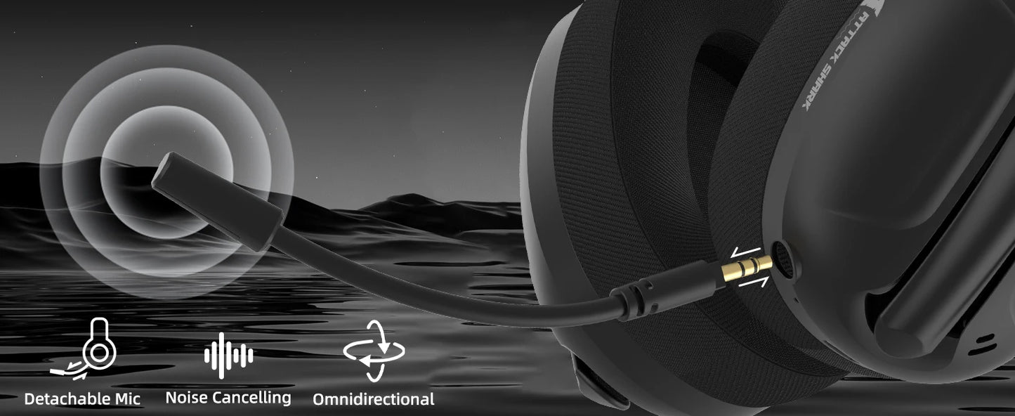 ATTACK SHARK L80 Ultra-Light 180g Gaming Headset – Tri-Mode Wireless (Bluetooth 5.3 / 2.4G / Wired), 5.1 Surround Sound, 40mm Drivers, Pluggable Mic