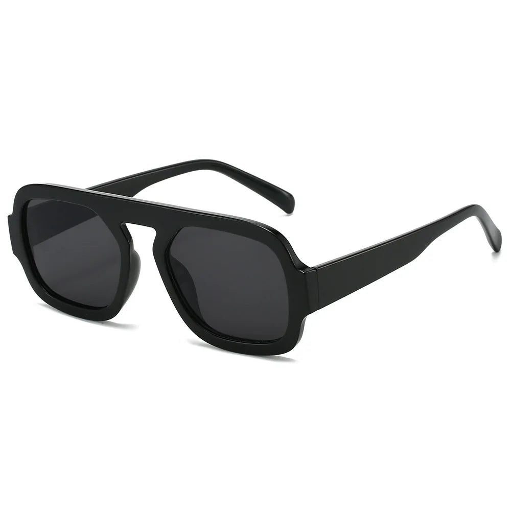 Retro Pilot Square Sunglasses Lady Fashion Simple Ins Black Tea Sun Glasses for Women Men Trending Outdoor Casual Shades UV400