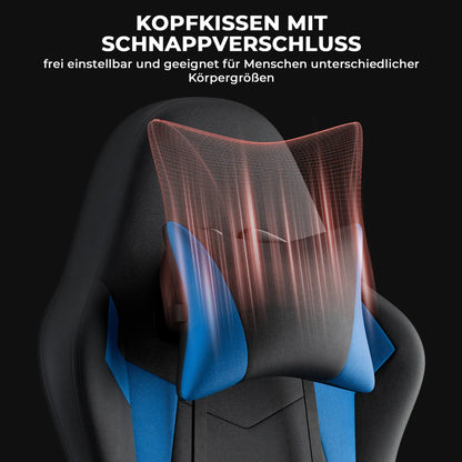Ergonomic Gaming Chair with Lumbar Support and Headrest, Adjustable Height Gamer Chair with Comfortable Cushion, Rotating Office Gaming Chair
