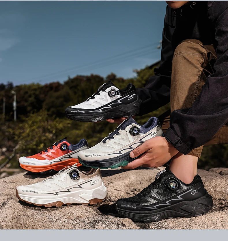 Men's Sneakers Casual Outdoor Anti-Slip Shock-Absorbing Versatile Off-Road Hiking Shoes, Comfortable Soft Sole Running Shoes for Men