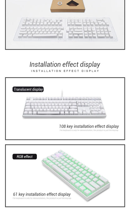 129 Keys Pudding Keycaps For Cherry Mx Switch Mechanical Gaming Keyboard OEM Profile PBT Double Shot Keycap RGB backlit Key Caps