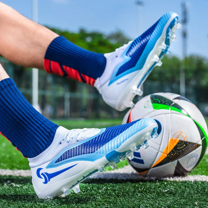 Męskie buty piłkarskie do sportu na świeżym powietrzu dla chłopców, z długimi kolcami, antypoślizgowe, oddychające, do meczów i treningów, buty piłkarskie dla dorosłych, wygodne