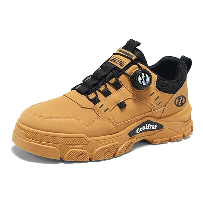 Nouvelles chaussures basses pour hommes, à boucle rotative, sportives, décontractées, tendance, d'extérieur, imperméables, chaussures de travail, semelle EVA, caoutchouc, Zapatillas Hombre