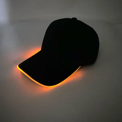 Cappello per adulti con LED e fibra ottica, cappellino alla moda, cappello di tendenza per discoteca, concerti, balli in maschera, eventi all’aperto e divertimento, cappello rap estivo