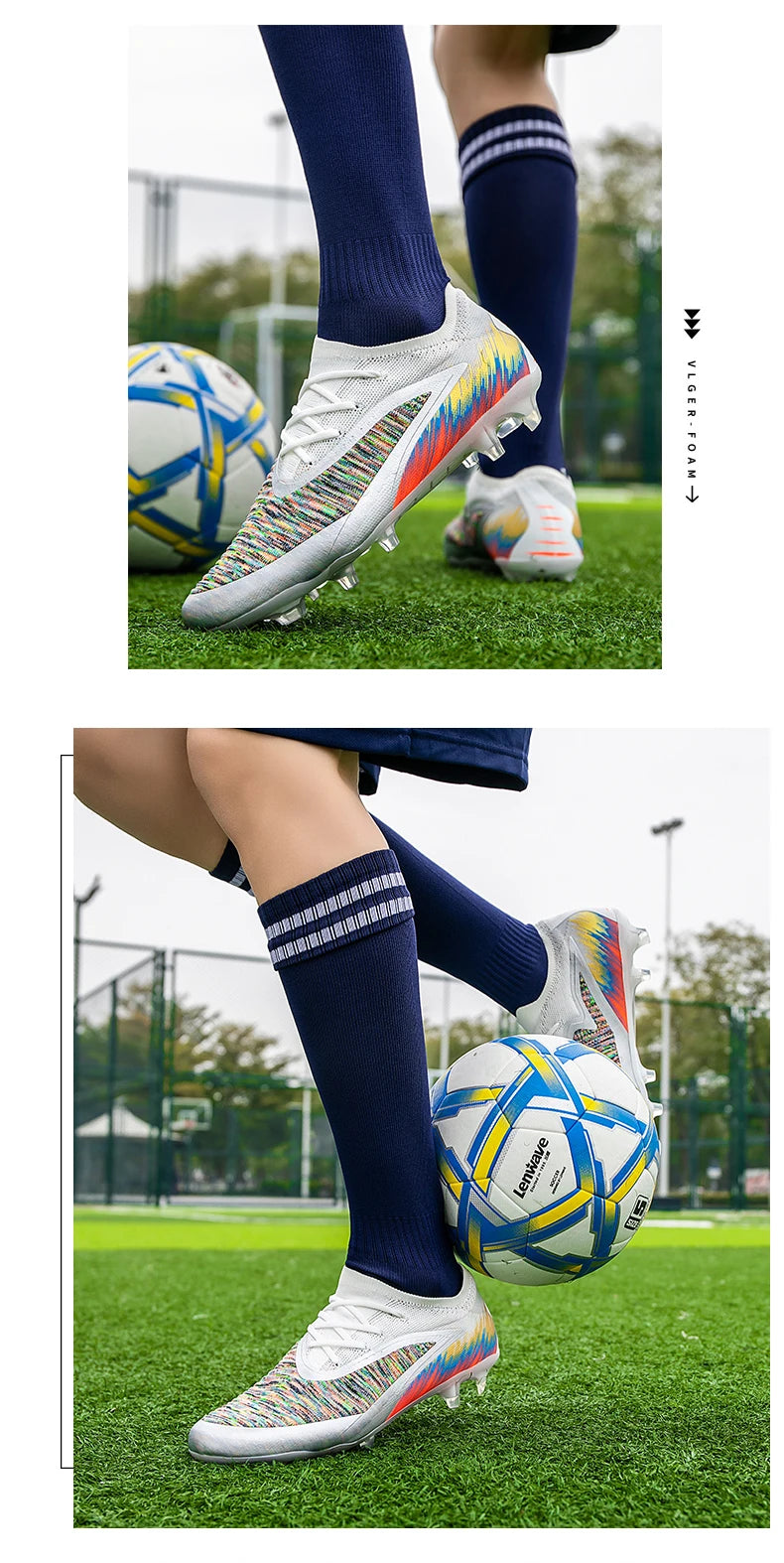 New Men's Football Boots Cleats Shoes Soccer Long Spikes FG Ultralight Training Soccer Shoes Non-Slip Outdoor Match Drop Shipping