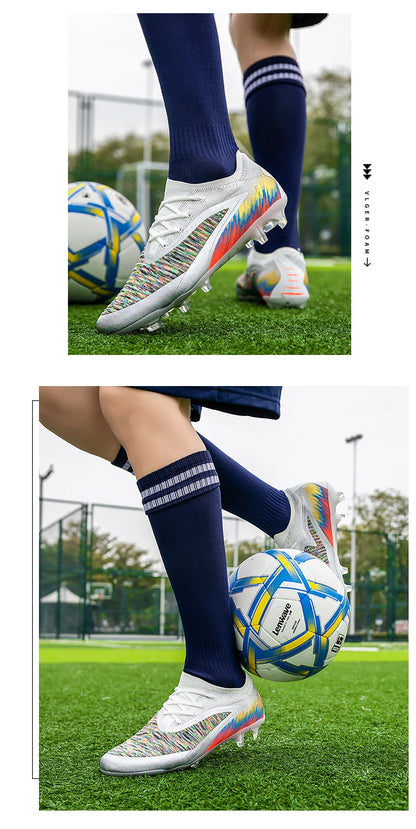 New Men's Football Boots Cleats Shoes Soccer Long Spikes FG Ultralight Training Soccer Shoes Non-Slip Outdoor Match Drop Shipping