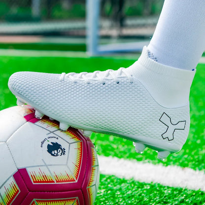 New Unisex Long Spike Football Boots Men Broken Nail Soccer Shoes AG/TF Training Soccer Cleats Sneakers Non-Slip Ankle Shoes