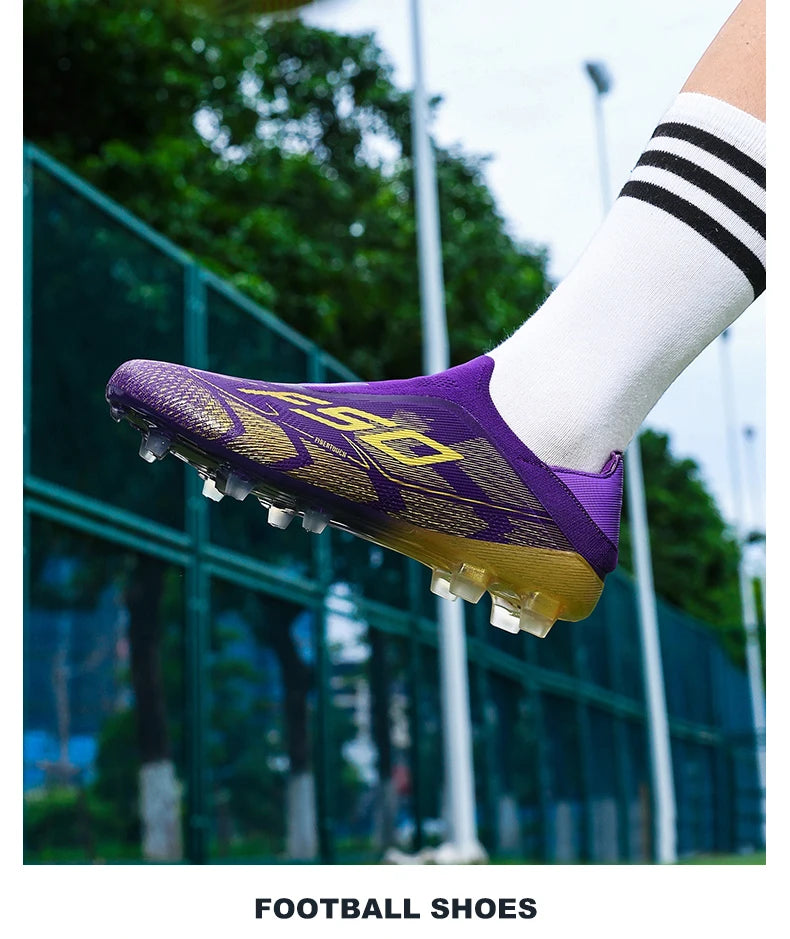 Chaussures de football pour hommes – Chaussures de foot antidérapantes pour garçons – Crampons pour gazon – Baskets de match de haute qualité – Best-sellers – Chaussures montantes légères pour l'extérieur