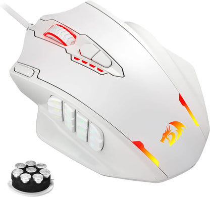 Redragon M908 RGB Wired Gaming Mouse, 18 Programmable Buttons, 12400 DPI USB Gaming Mouse with Customizable RGB Backlight for PC & MMO Gaming